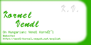 kornel vendl business card